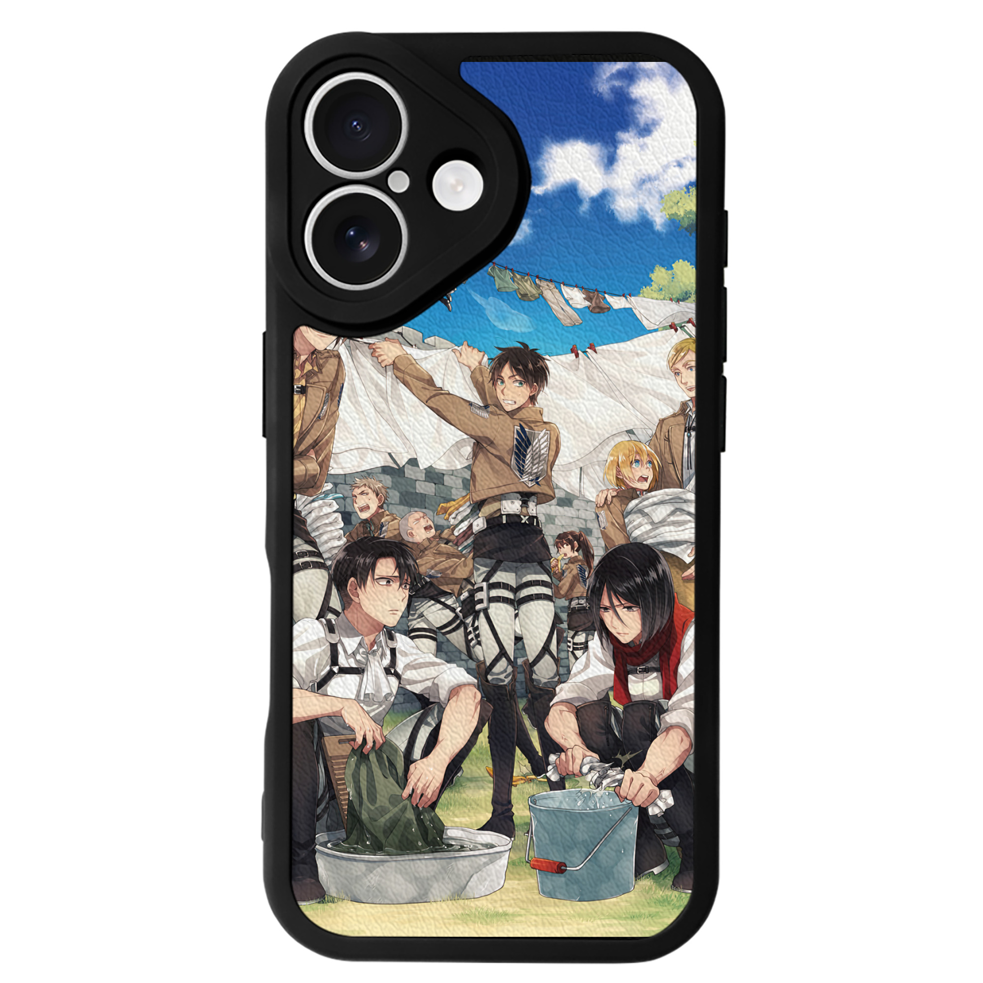 （画像用） 進撃の巨人 Attack on Titan 【iPhone 16シリーズ対応】シリコンスマホケース（レザー調） 材質：シリコン